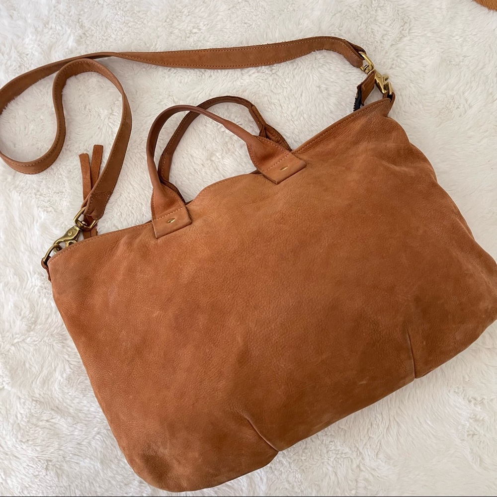Clare Vivier Nubuck Messenger Bag Chesnut - Picture 4 of 12